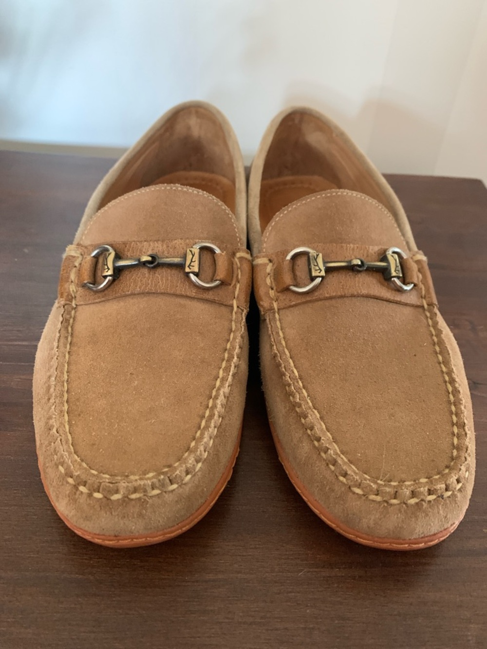 Martin Dingman Suede Bit Loafers in Light Brown Men’s 9M